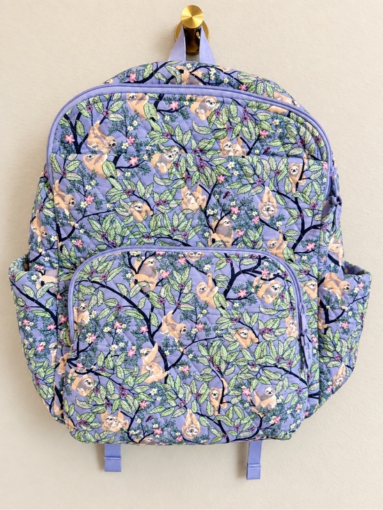 Vera Bradley Handbags - Vera Bradley Campus Backpack Hanging Around Sloth Purple Retired Print